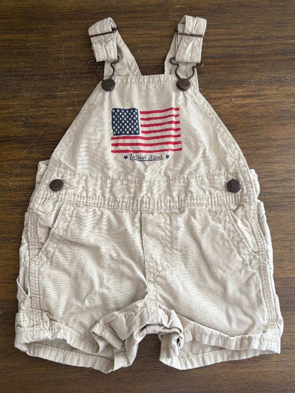 OshKosh USA Flag Baby Overalls l 6M